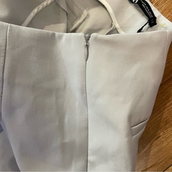 ZARA Women’s Glen Light Gray Flare Leg Slacks Side Zip Size Medium NWT - Picture 5 of 11